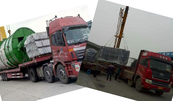 機械設(shè)備運輸：滾筒設(shè)備(左)與制冷設(shè)備(右)運輸